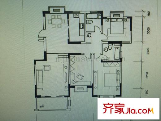 挪威森林戶型圖戶型圖 3室 3室2廳2衛(wèi)1廚
