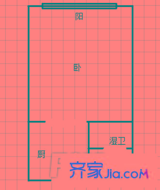 中海凱旋門戶型圖戶型圖 1室1廳1衛(wèi)1廚