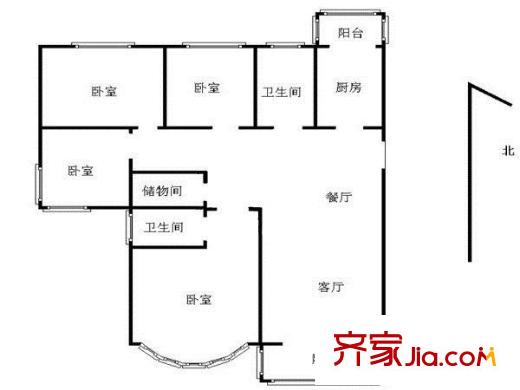 匯賢居戶型圖戶型圖4室 4室2廳2衛(wèi)1廚