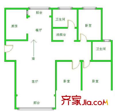 旭日華庭戶型圖戶型圖3室 3室2廳1衛(wèi)1廚