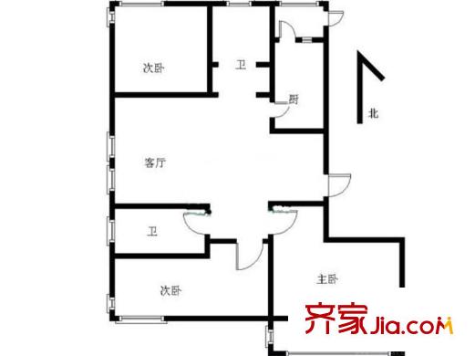 蘇寧睿城戶型圖戶型圖 3室 3室2廳2衛(wèi)1廚