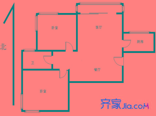 辰龍綠苑戶型圖戶型圖2室 2室2廳1衛(wèi)1廚