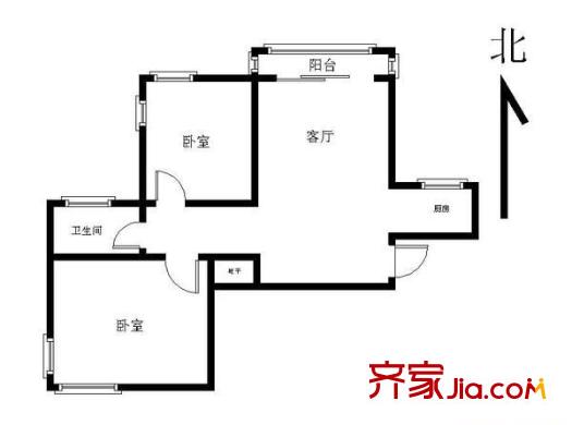 辰龍綠苑戶型圖戶型圖  2室 2室1廳1衛(wèi)1廚