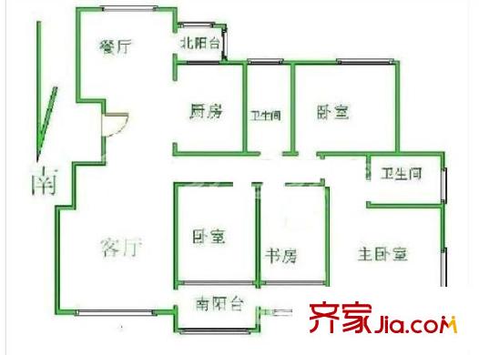 旭日華庭戶型圖戶型圖 4室 4室2廳2衛(wèi)1廚