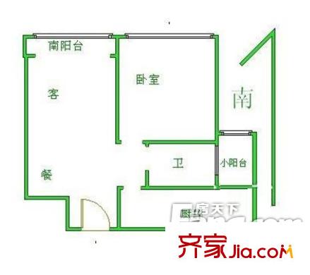 旭日華庭戶型圖 戶型圖 1室 1室1廳1衛(wèi)1廚