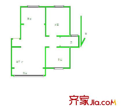 詠梅山莊戶型圖戶型圖 2室 2室2廳1衛(wèi)1廚