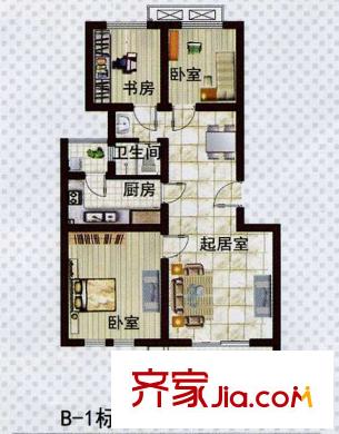 樂居雅花園戶型圖戶型圖 3室 3室2廳1衛(wèi)1廚
