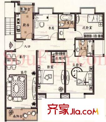 上城風(fēng)景戶(hù)型圖戶(hù)型圖 4室 4室2廳2衛(wèi)1廚