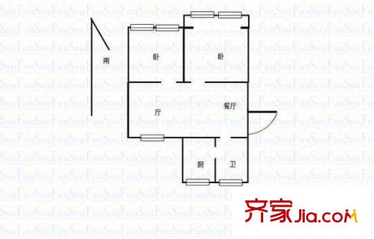 林景瑞園戶型圖戶型圖 2室 2室2廳1衛(wèi)1廚