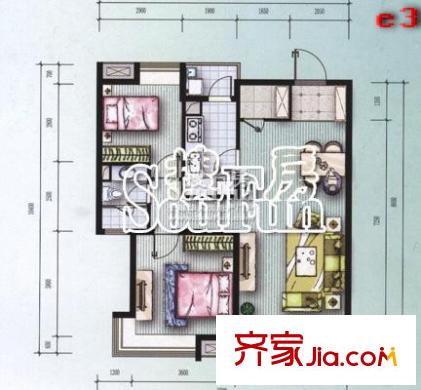 萬(wàn)科光明城市戶(hù)型圖戶(hù)型圖 2室 2室2廳1衛(wèi)1廚