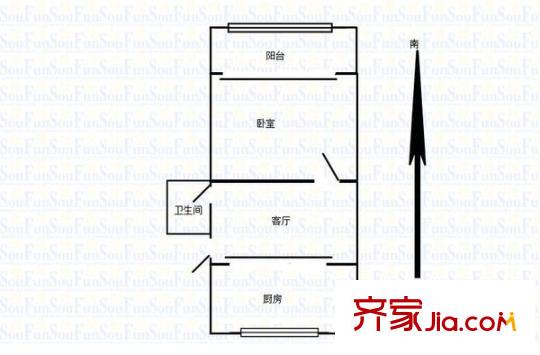 五塘新村戶型圖戶型圖 1室 1室1廳1衛(wèi)1廚