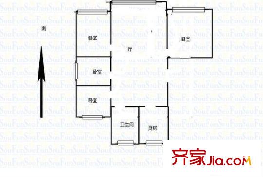 北城世家戶型圖戶型圖 4室 4室2廳1衛(wèi)1廚