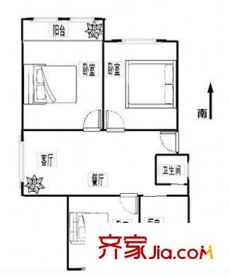 天悅花園戶型圖戶型圖 3室 3室2廳1衛(wèi)1廚