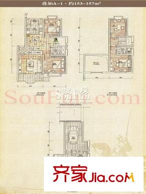 香山美墅戶型圖戶型圖  3室 3室2廳2衛(wèi)1廚