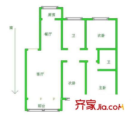 盤龍山莊戶型圖戶型圖 3室 3室2廳2衛(wèi)1廚