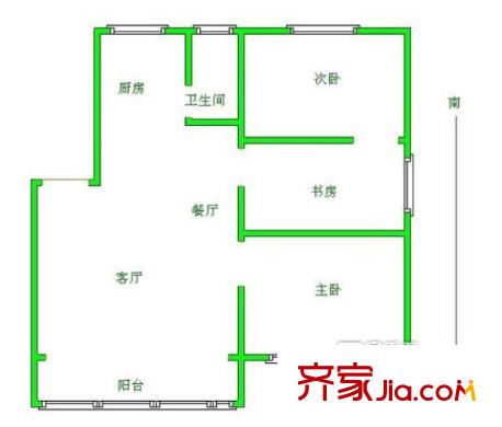 盤龍山莊戶型圖戶型圖 3室 3室1廳1衛(wèi)