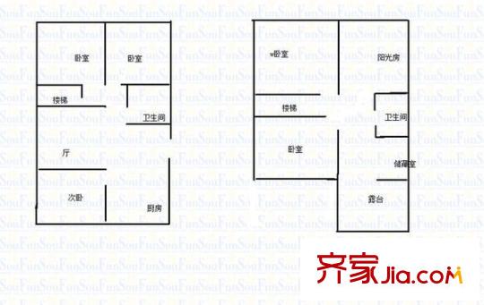 和燕花苑戶型圖戶型圖 5室 5室2廳2衛(wèi)1廚