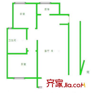 世紀東山戶型圖戶型圖 2室 2室2廳1衛(wèi)1廚
