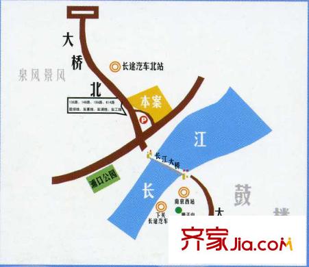 江畔明珠廣場(chǎng)交通圖區(qū)位圖