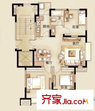 鴻雁名居戶型圖戶型圖 3室 3室2廳2衛(wèi)1廚