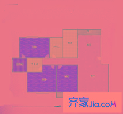 高新花苑戶型圖戶型圖 3室 3室2廳2衛(wèi)