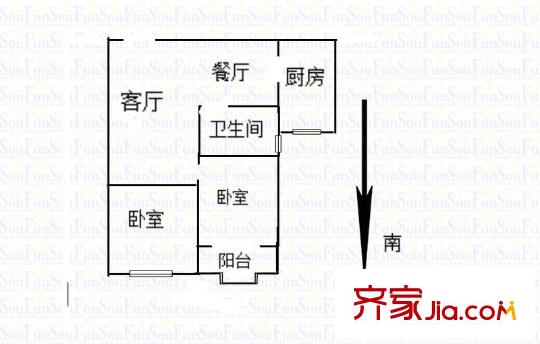 高新花苑戶型圖戶型圖 2室 2室2廳1衛(wèi)