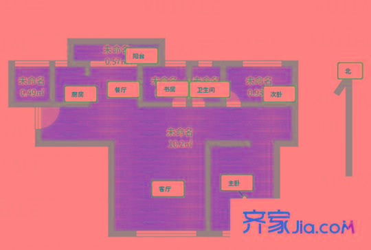 金基匯錦國際凌江 3室 戶型圖