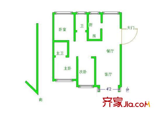 翠屏清華園戶型圖戶型圖 3室 3室2廳2衛(wèi)