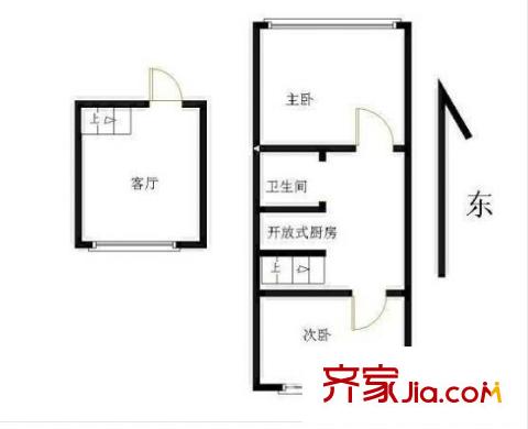 金地名京戶型圖戶型圖 2室 2室1廳2衛(wèi)
