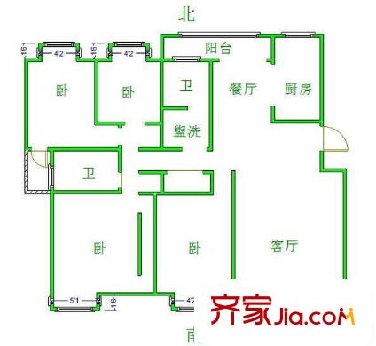 翠屏清華園戶型圖戶型圖 4室 4室2廳2衛(wèi)1廚
