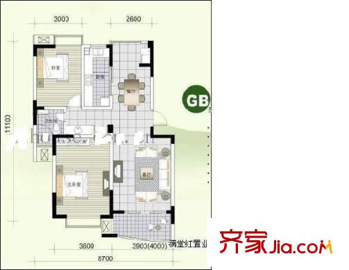翠屏清華園戶型圖戶型圖2室 2室1廳1衛(wèi)1廚