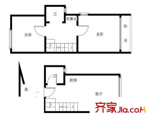 金地名京戶型圖戶型圖 2室 2室1廳2衛(wèi)