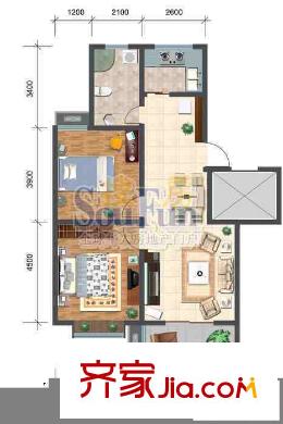 海潤楓景家園戶型圖戶型圖2室 2室2廳1衛(wèi)1廚