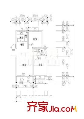 海潤楓景家園戶型圖戶型圖  2室 2室2廳1衛(wèi)1廚