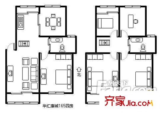 華匯康城戶型圖戶型圖 4室 4室2廳2衛(wèi)1廚