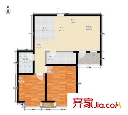 華匯康城戶型圖戶型圖 2室 2室2廳1衛(wèi)1廚