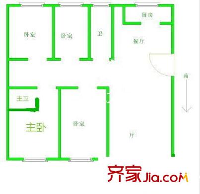 文化名園戶型圖戶型圖 4室 4室2廳2衛(wèi)1廚