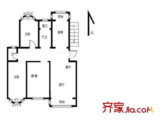 清江西苑戶型圖戶型圖 3室 3室2廳2衛(wèi)1廚