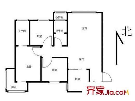 清江西苑戶型圖戶型圖 3室 3室2廳2衛(wèi)1廚