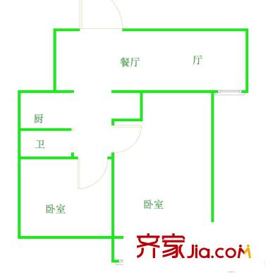 銀城西堤國際戶型圖戶型圖 2室 2室2廳1衛(wèi)1廚