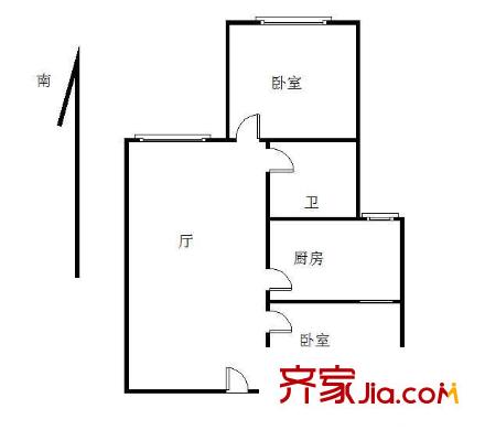 天潤(rùn)城十二街區(qū)戶型圖戶型圖 2室 2室2廳1衛(wèi)1廚
