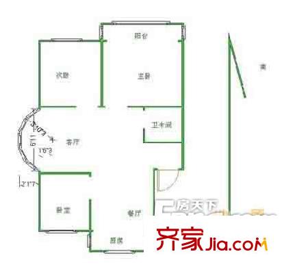 橋北新村戶型圖戶型圖 3室 3室2廳1衛(wèi)1廚