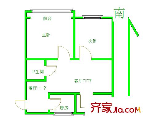 橋北新村戶型圖戶型圖 3室 3室2廳1衛(wèi)1廚