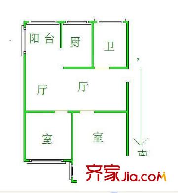 新河一村戶型圖戶型圖 2室 2室2廳1衛(wèi)1廚