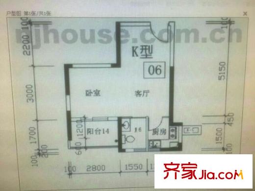 21世紀(jì)國際公寓戶型圖戶型圖 1室 1室1廳1衛(wèi)1廚
