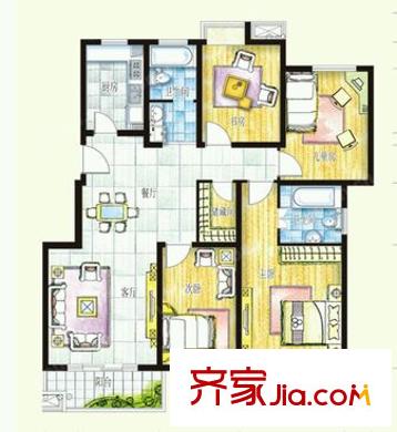 丹佛小鎮(zhèn)戶型圖戶型圖 4室 4室2廳2衛(wèi)1廚