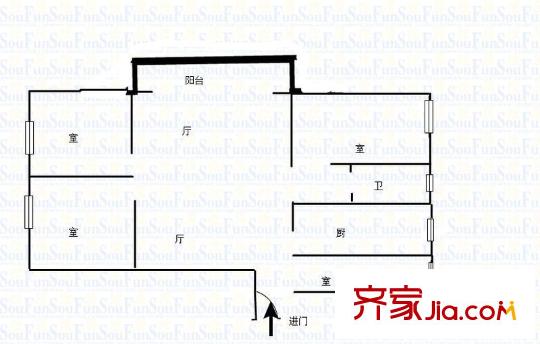 香樟園戶型圖戶型圖 4室 4室1廳1衛(wèi)1廚