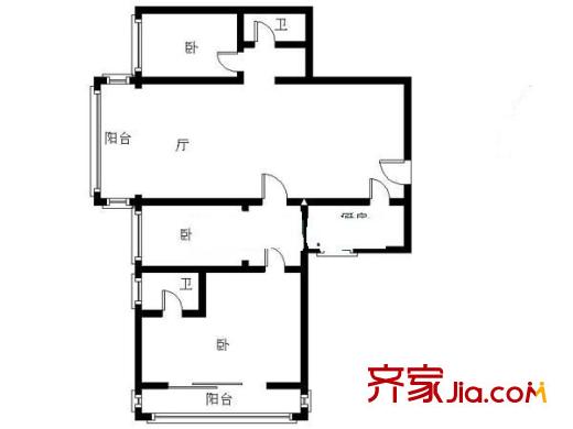 百合果園戶型圖戶型圖 3室 3室2廳2衛(wèi)1廚