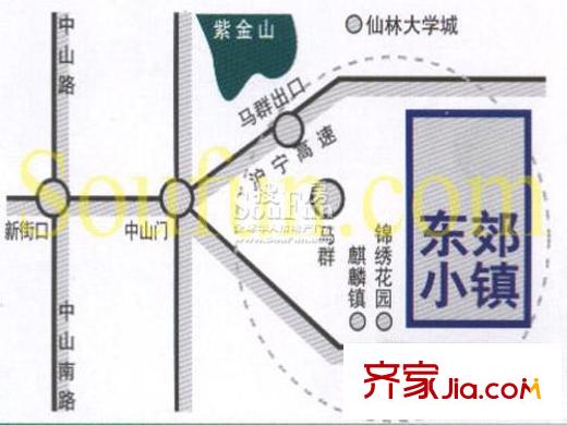 東郊小鎮(zhèn)交通圖