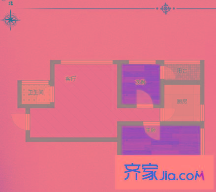 星雨華府戶型圖戶型圖 2室 2室1廳1衛(wèi)1廚